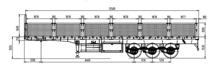 Tri Axle 60T Side Wall Trailer for Sale in Nigeria