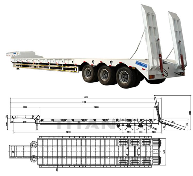 3 Axle 60 Ton Semi Lowbed Trailer for Sale