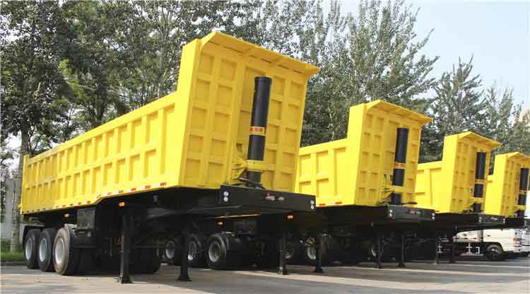 Tri Axle Semi Dump Trailer Capacity 80 Ton for Sale