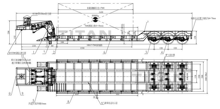 3 Axle 50 Ton Detachable Lowboy Gooseneck Trailer for Sale