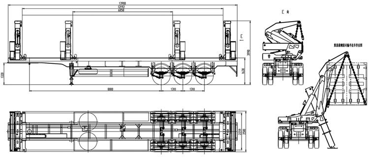 3 Axle 40 Ft Container Side Loader Trailer for Sale